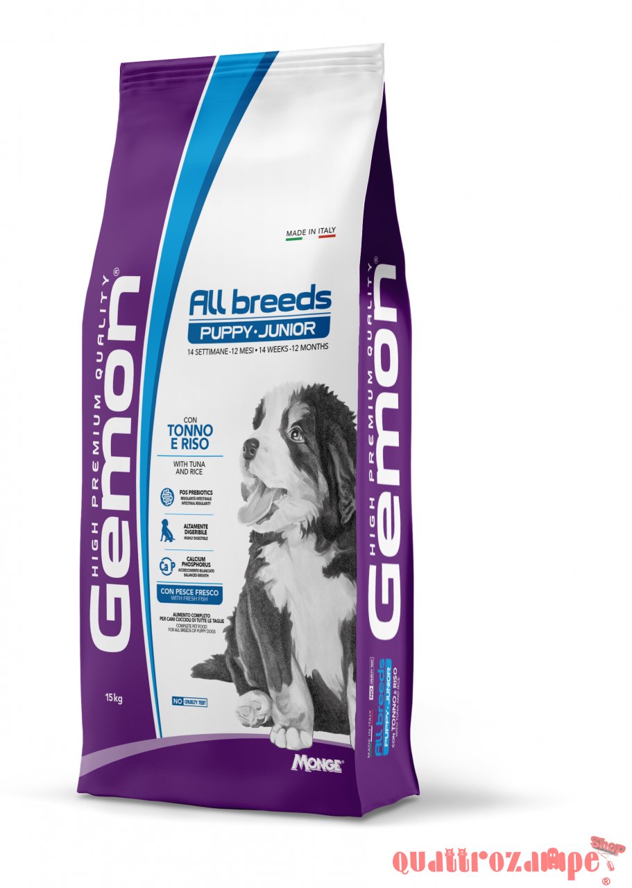 Gemon by Monge Puppy Junior All Breed Tonno Riso 15 kg Cani