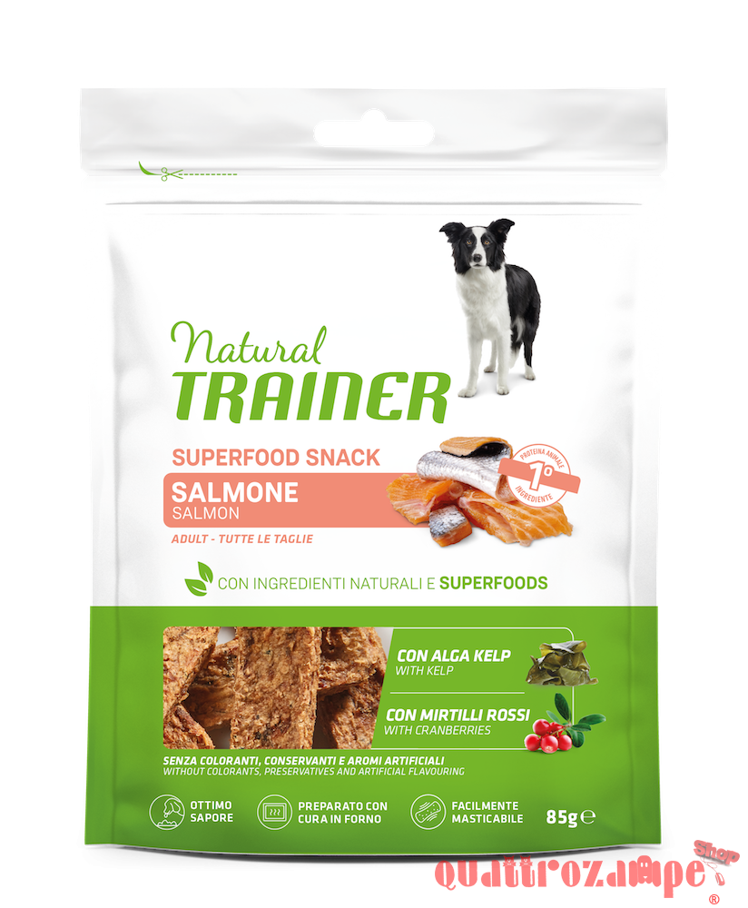 Natural Trainer Dog Snack Superfood Salmone 85 gr Cani