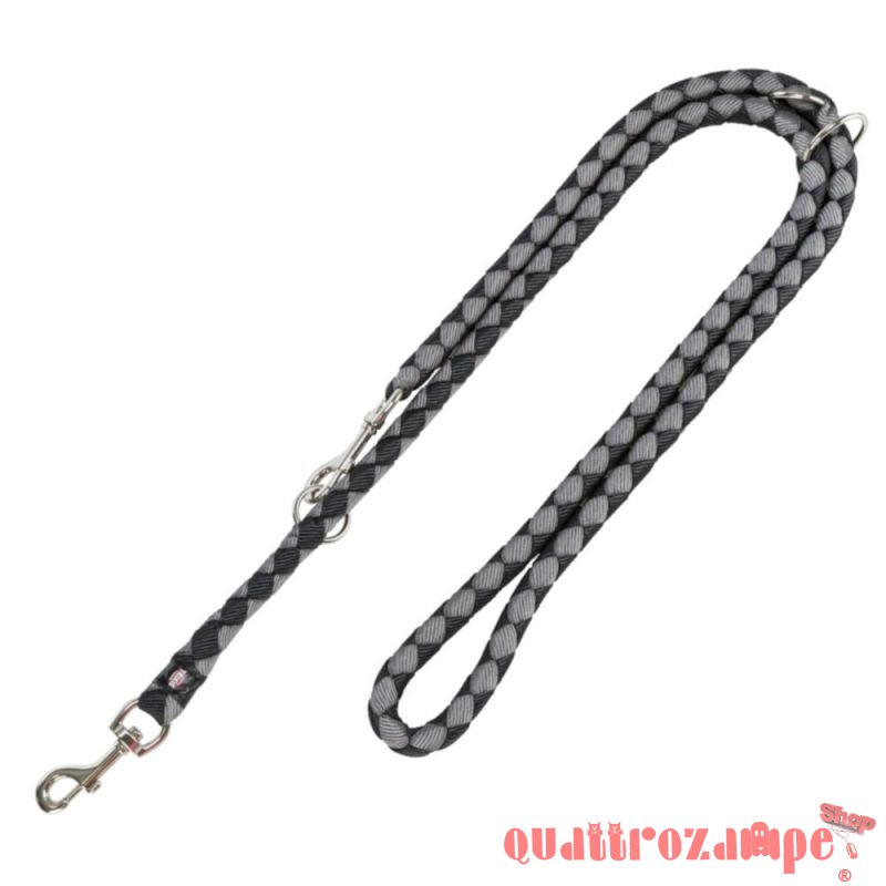 Trixie Guinzaglio Tubolare Grigio Nero Addestramento Regolabile 2 metri Per Cani