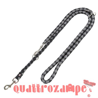 Trixie Guinzaglio Tubolare Grigio Nero Addestramento Regolabile 2 metri Per Cani
