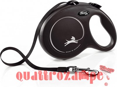 Flexi New Classic L Guinzaglio Avvolgibile Fettuccia 5 metri Per Cani NERO