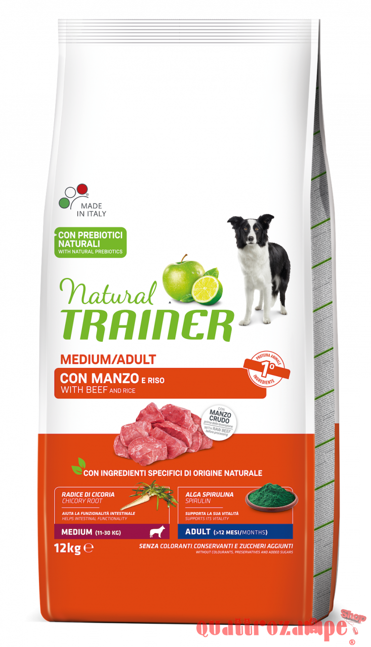 Natural Trainer Adult Medium Manzo Cane