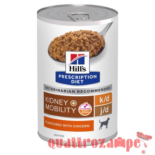 Hill's Prescription Diet Kideny K/D + Mobility J/D 370 gr Pollo Umido Per Cane