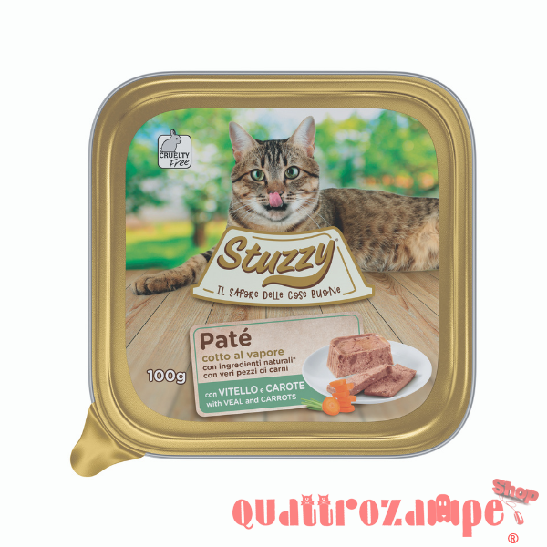Stuzzy Cat Patè Vitello Carote 100 gr Vaschetta Per Gatti