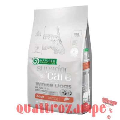 Nature's Protection White Dog Adult Small Grain Free Salmone Cani Manti Bianchi