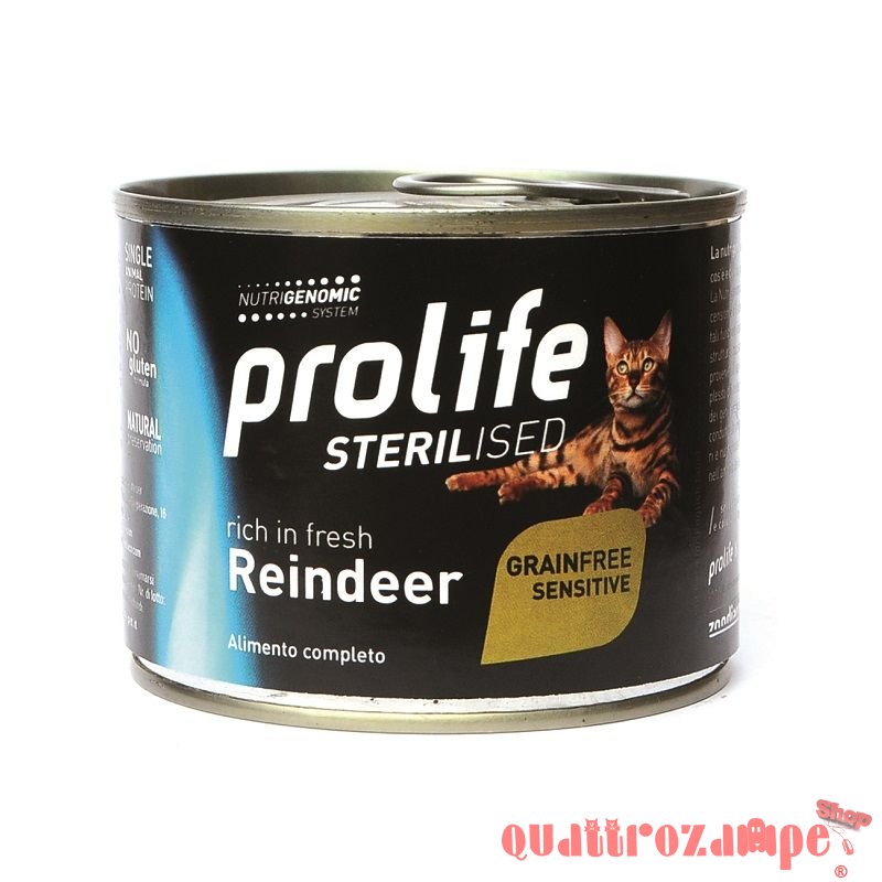 Prolife Cat Sterilised Grain Free Sensitive Renna e Patate 200 gr Gatto