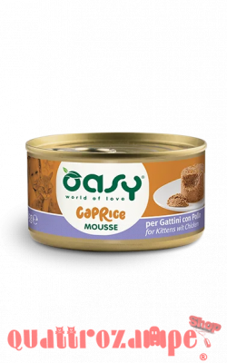 Oasy Caprice Mousse Kitten Con Pollo 85 Gr Scatoletta per Gattini