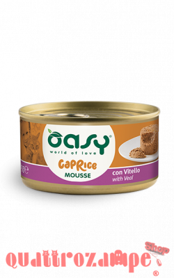 Oasy Caprice Mousse Con Vitello 85 Gr Scatoletta per Gatti
