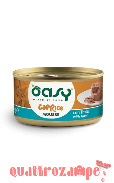 Oasy Caprice Mousse Con Trota 85 Gr Scatoletta per Gatti
