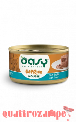 Oasy Caprice Mousse Con Trota 85 Gr Scatoletta per Gatti
