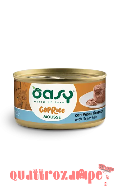 Oasy Caprice Mousse Con Pesce Oceanico 85 Gr Scatoletta per Gatti