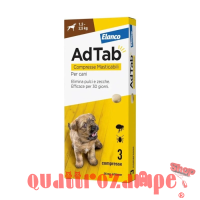 Elanco AdTab Per Cani da 1,3 a 2,5 Kg 3 Compresse 56 Mg