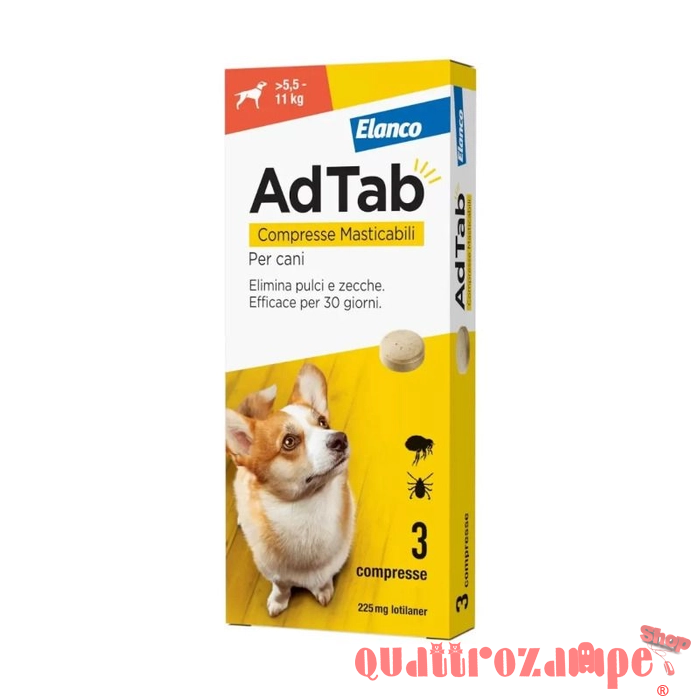 Elanco AdTab Per Cani da 5,5 a 11 Kg 3 Compresse 225 Mg