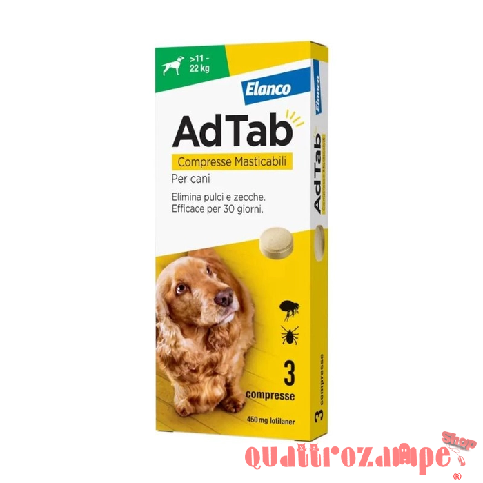Elanco AdTab Per Cani da 11 a 22 Kg 3 Compresse 450 Mg