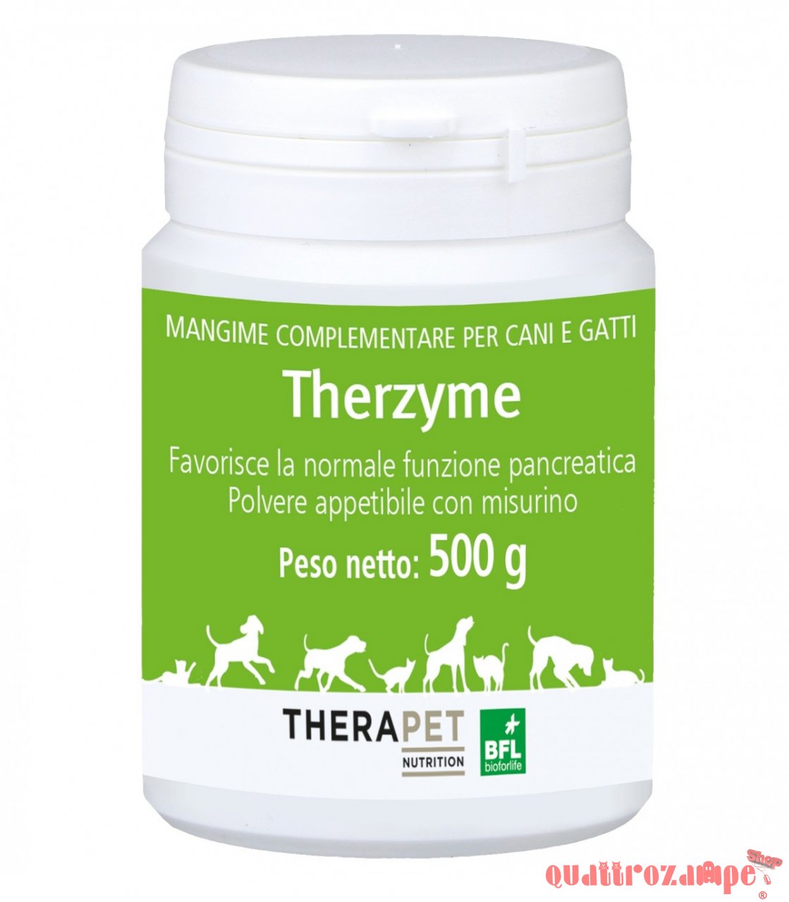 Therapet Therzyme Polvere Favorisce la Normale Funzione Pancreatica Per Cani e Gatti