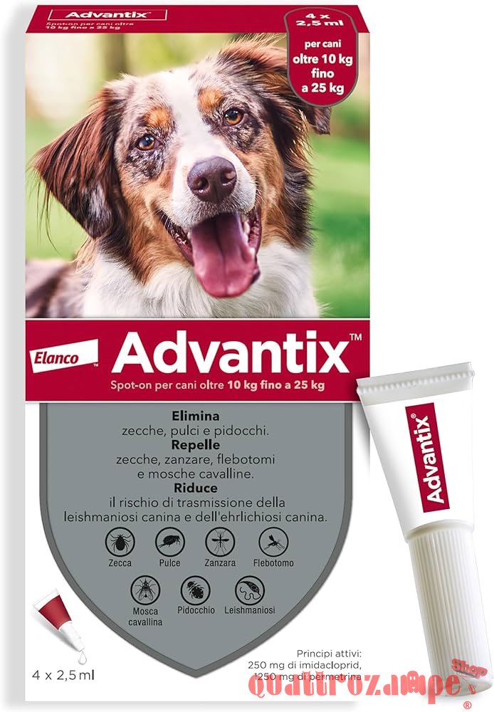 Advantix Spot-On 10 a 25 kg Antiparassitario Per Cani