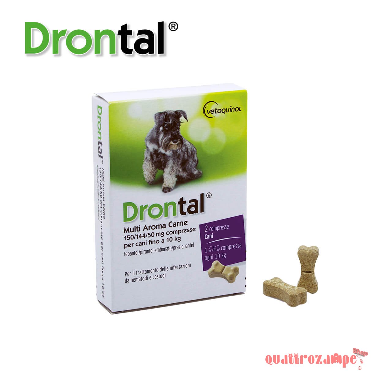 Drontal Multi Aroma Carne Compresse Per Cani Fino A 10 kg