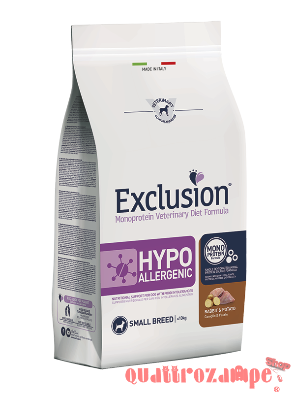 Exclusion Diet Hypoallergenic Small Coniglio Patate 2 kg Cibo Per Cani