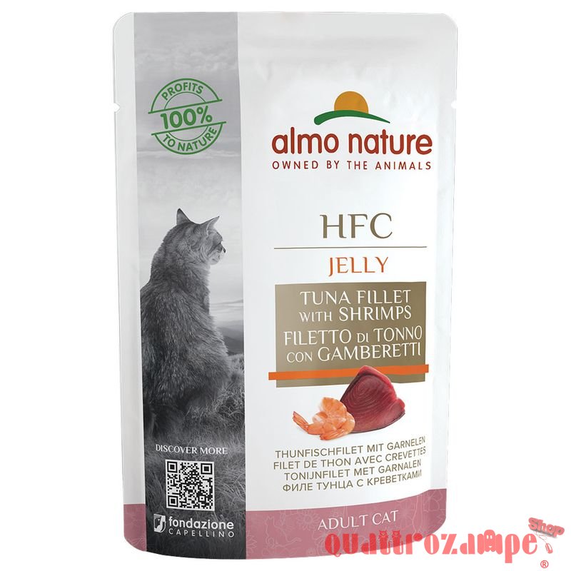 Almo Nature HFC Jelly Tonno e Gamberetti 55 gr Bustine Umido Gatto