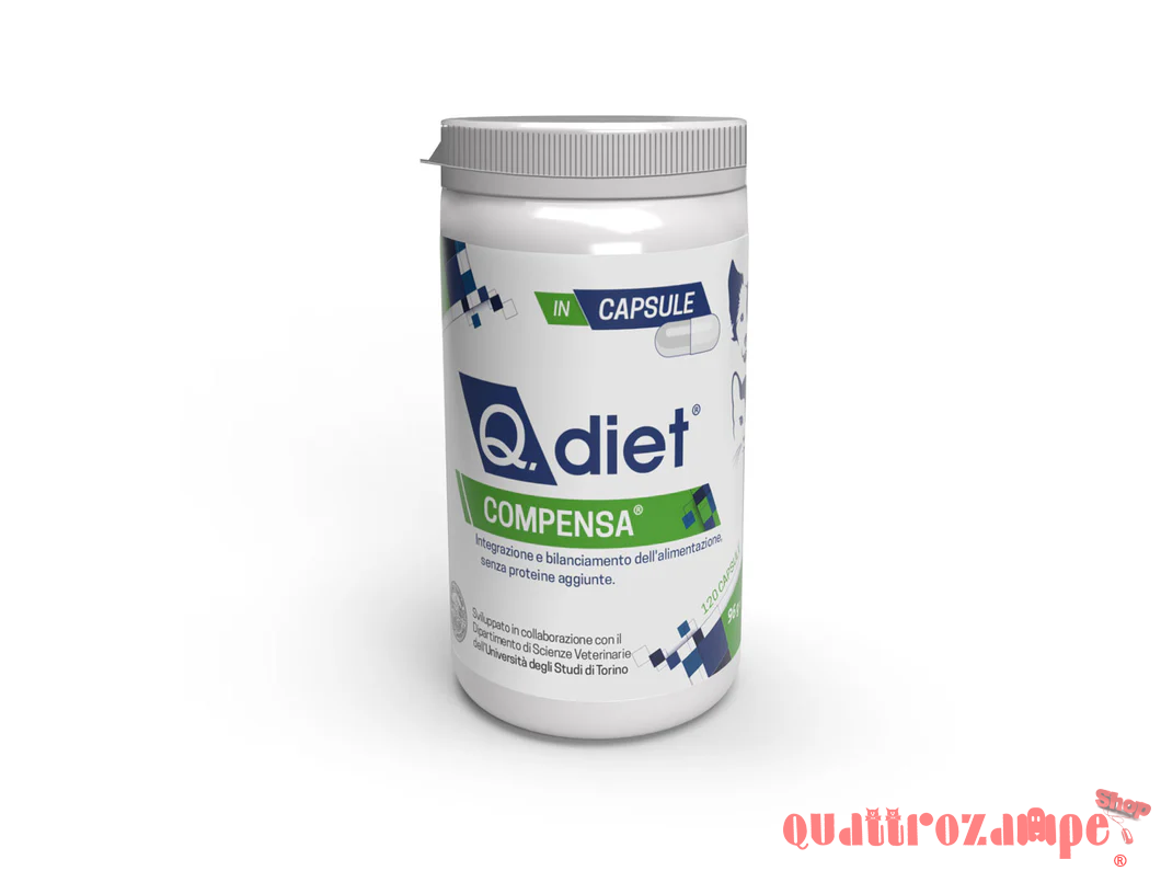 Q.Diet Compensa 120 Capsule Integratore Vitaminico Per Cani e Gatti