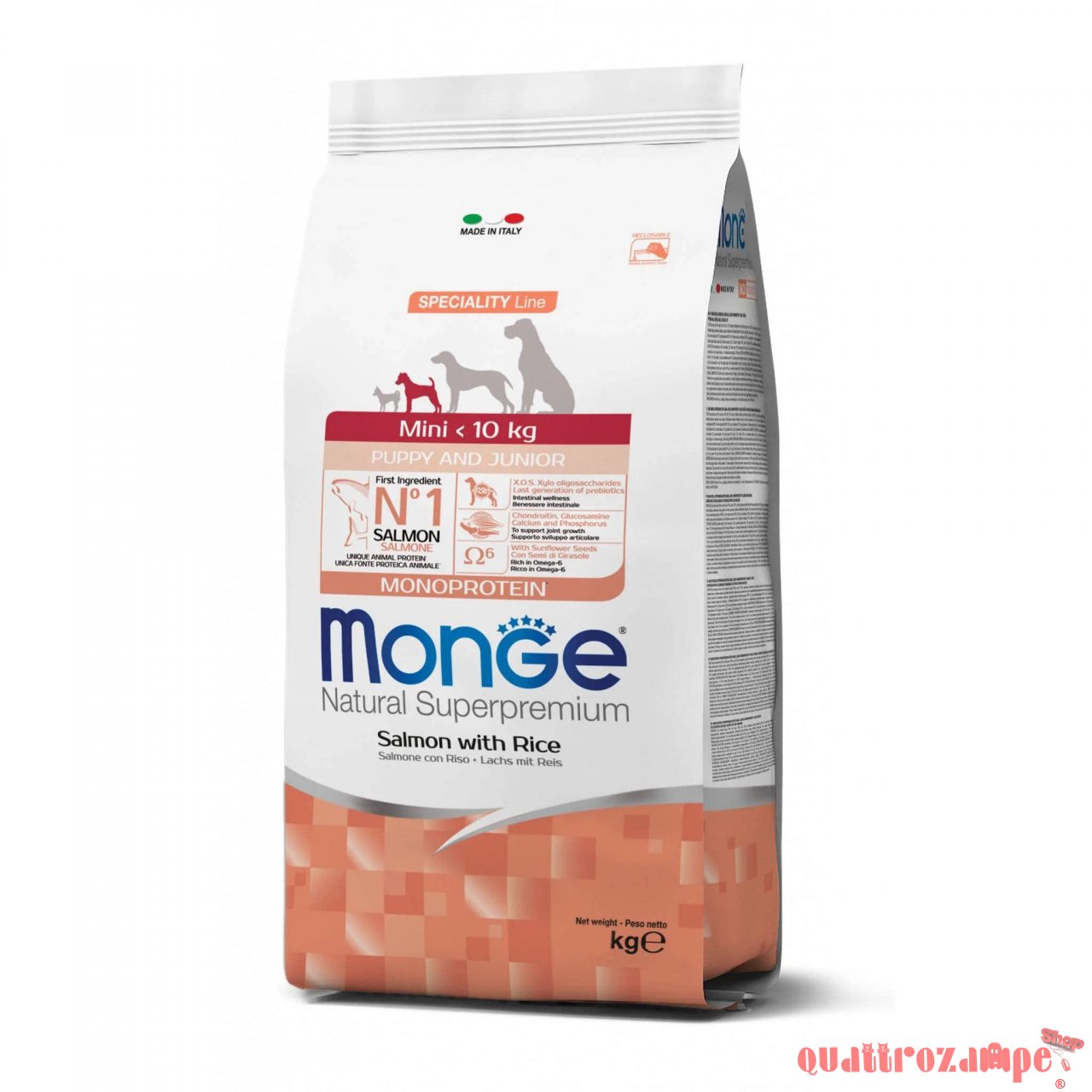 Monge Superpremium Mini Puppy Junior Salmone Crocchette Monoproteiche per Cani