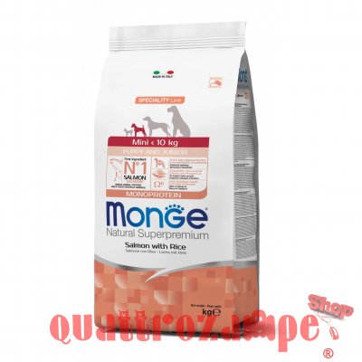 Monge Superpremium Mini Puppy Junior Salmone Crocchette Monoproteiche per Cani