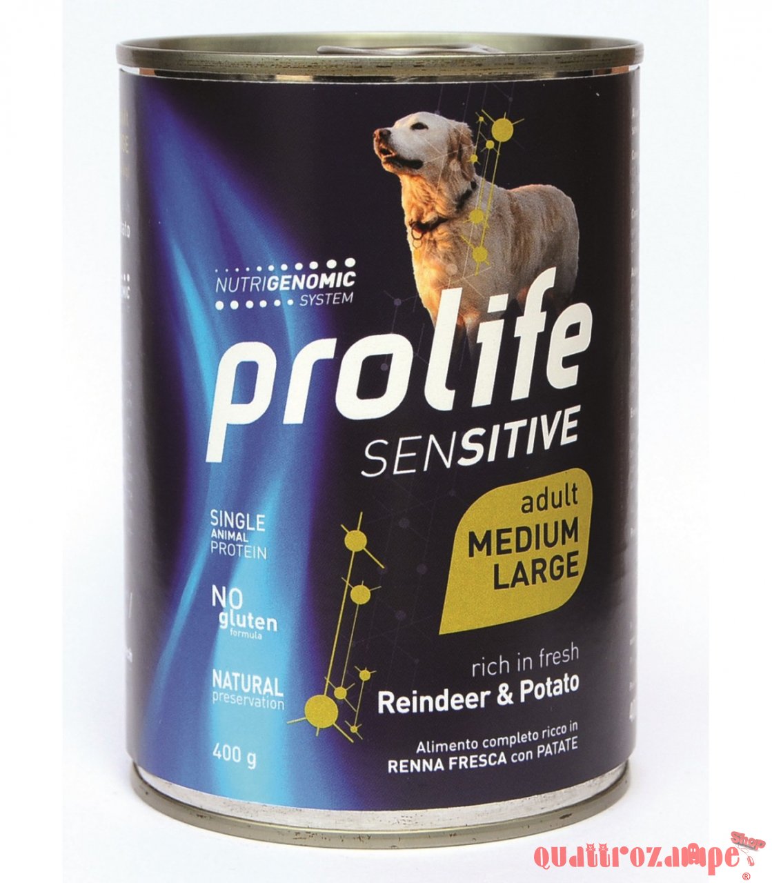 Club Prolife Dog Medium Large Adult Sensitive Grain Free Renna e Patate 400 gr Umido Per Cani
