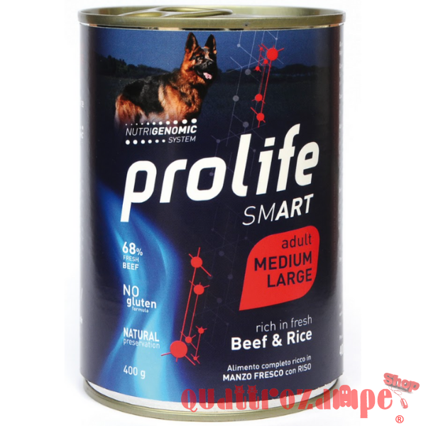 Prolife Smart Adult Medium Large Manzo e Riso 400Gr Cibo Umido Cane