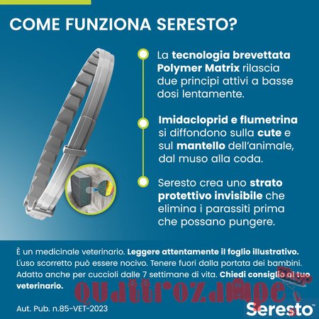 Collare Seresto Per Cani Fino A 8 kg Antiparassitario