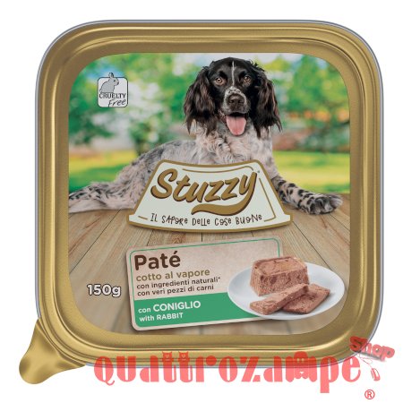 Stuzzy Dog Patè Coniglio 150 gr Cibo in Vaschetta Per Cani