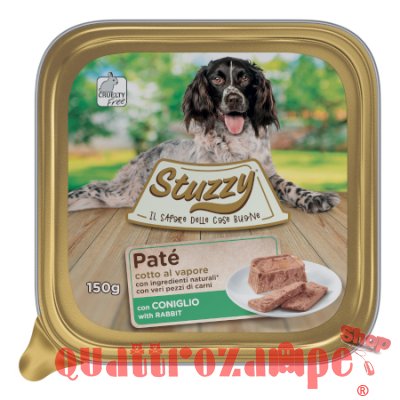 Stuzzy Dog Patè Coniglio 150 gr Cibo in Vaschetta Per Cani
