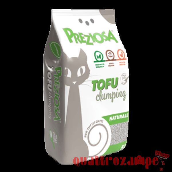 Lettiera Preziosa Al Tofu Agglomerante Naturale 5 lt Per Gatti
