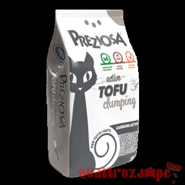 Lettiera Preziosa Al Tofu Agglomerante Con Carboni Attivi 5 lt Per Gatti