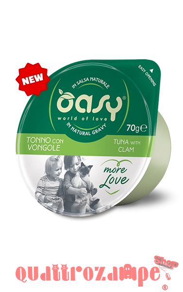 Oasy More Love Green Cup Tonno Con Vongole 70 gr Umido Gatto