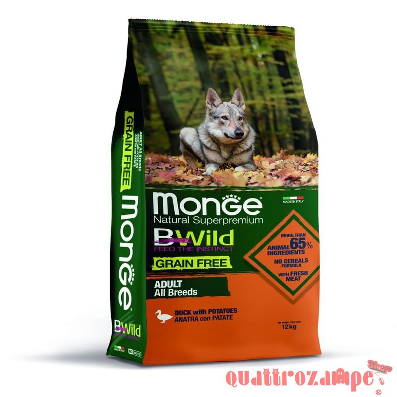 Monge Bwild Grain Free All Breeds Adult Anatra e Patate Per Cani
