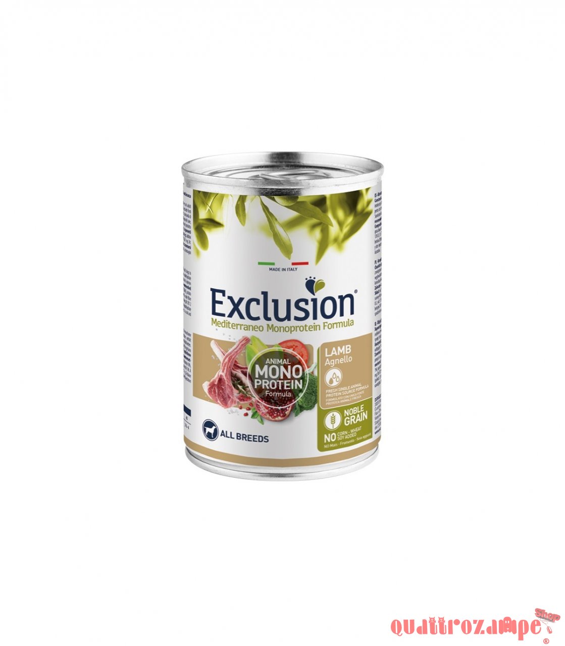 Exclusion Mediterraneo Monoproteico Agnello 400 gr Barattolo Umido Per Cane