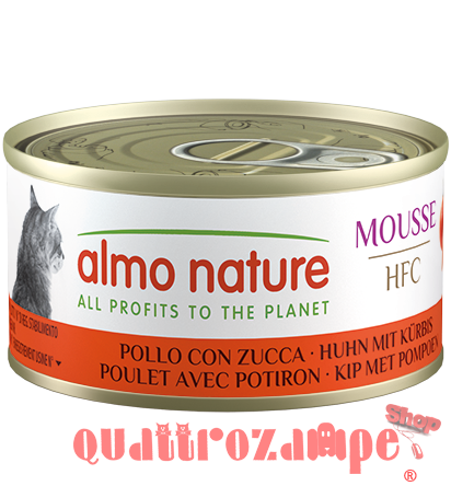 Almo Nature Hfc Mousse Pollo Con Zucca 70 gr Scatoletta Per Gatti