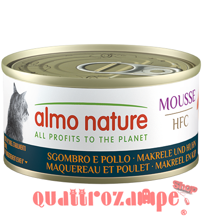 Almo Nature Hfc Mousse Sgombro e Pollo 70 gr Scatoletta Per Gatti