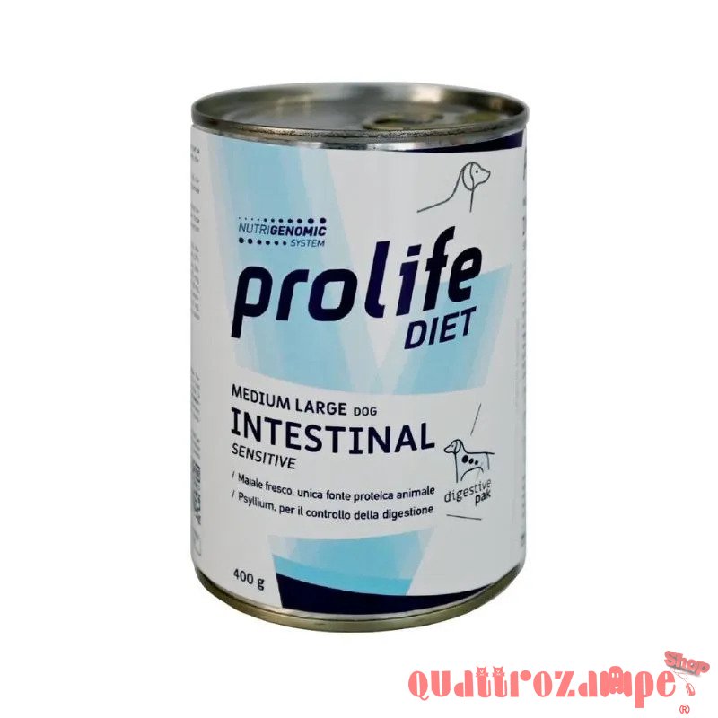 Prolife Dog Veterinary Intestinal Sensitve Medium Large 400 gr Barattolo Umido Cane