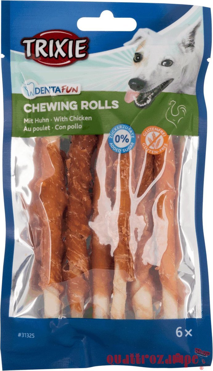 Trixie DENTAfun 6 Rolls Bastoncini con Pollo da 12 cm 70gr