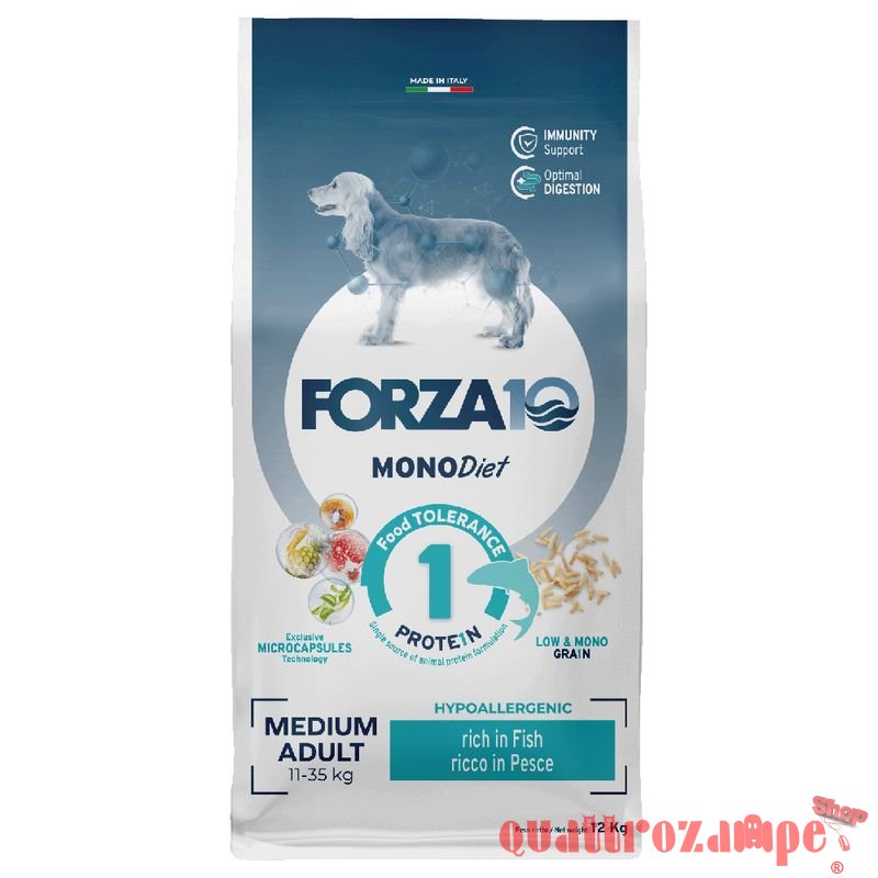 Forza 10 Medium Diet Al Pesce 12 kg Per Cani DANNEGGIATO