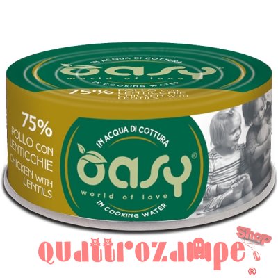 Oasy More Love Pollo Con Lenticche Lattina 70 gr Per Gatti