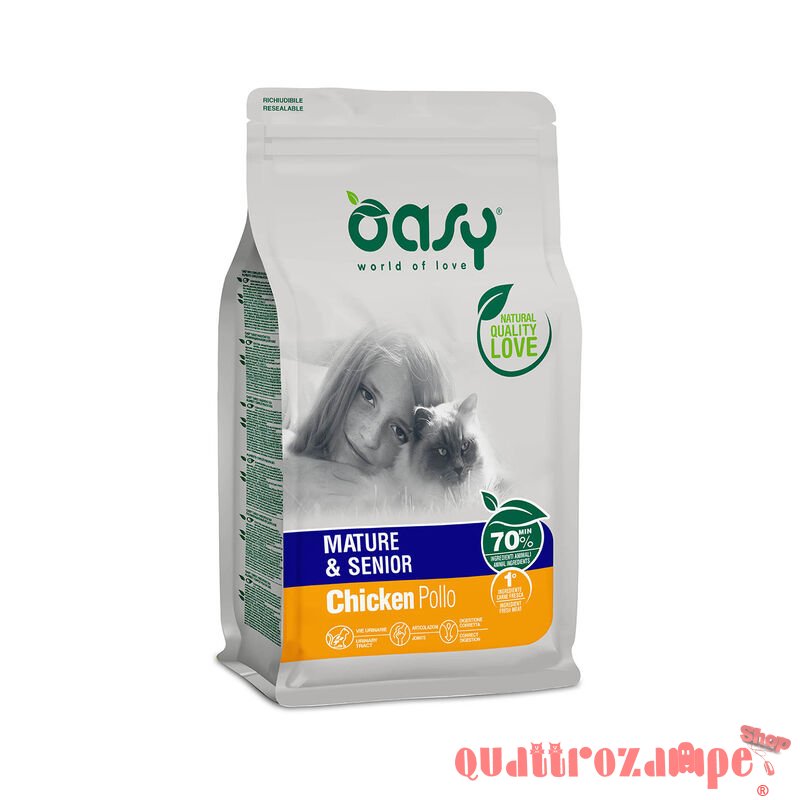 Oasy Cat Mature Senior Pollo 1,5 Kg Per Gatti