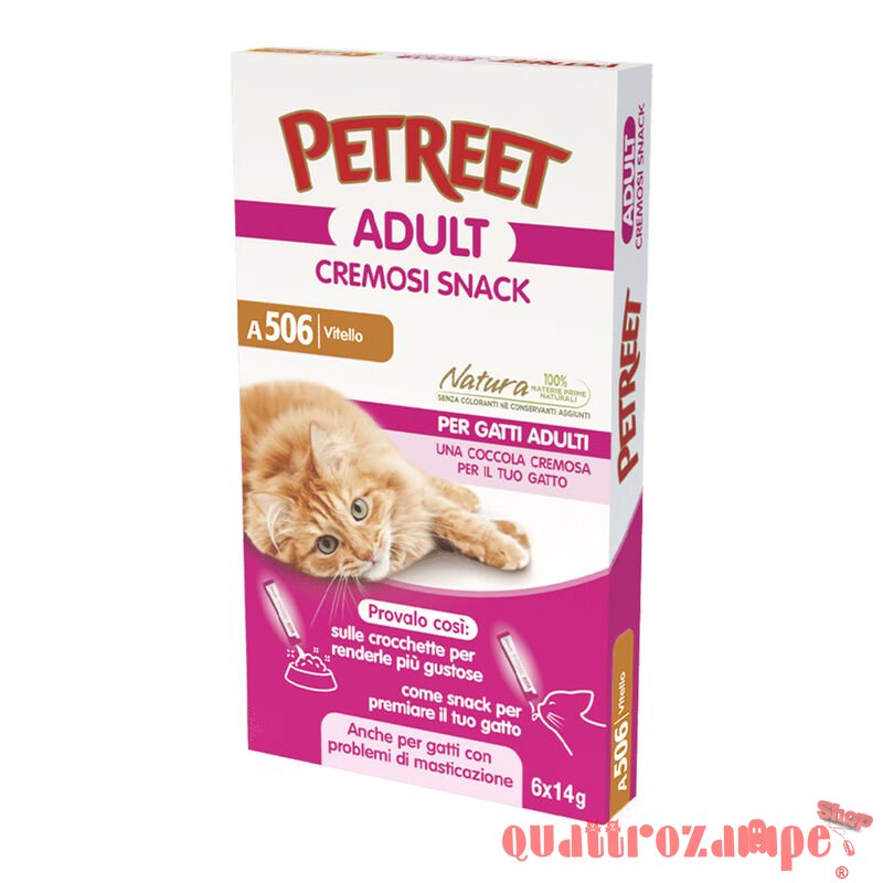 Petreet Cremosi Snack 6 Bustine da 14 gr Vitello