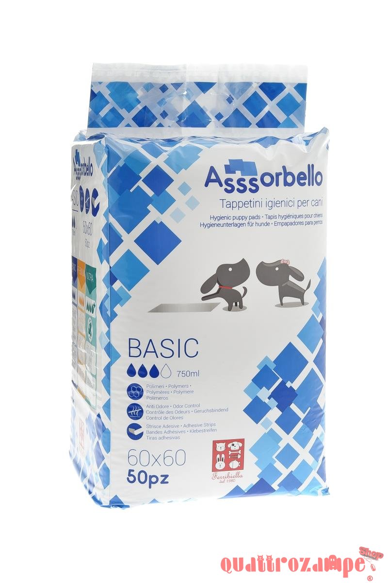 Tappetini Assorbenti Per Cani 60 x 60 Fuss Dog Basic Assorbello