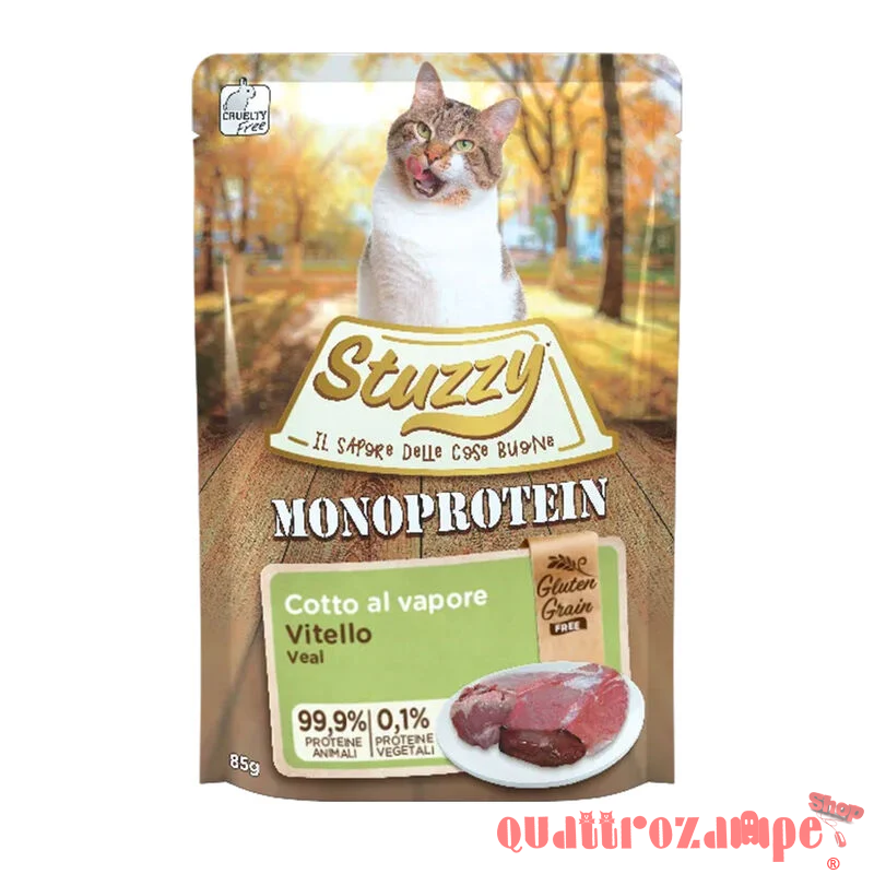 Stuzzy Cat Monoprotein Vitello Fresco 85gr Cibo Umido Grain Free in Bustina per Gatti