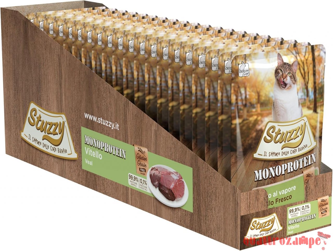 Stuzzy Cat Monoprotein Vitello Fresco 85gr Cibo Umido Grain Free in Bustina per Gatti