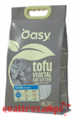 Oasy Lettiera Vegetale Tofu Classic Unscented Agglomerante Senza Profumazione per Gatti
