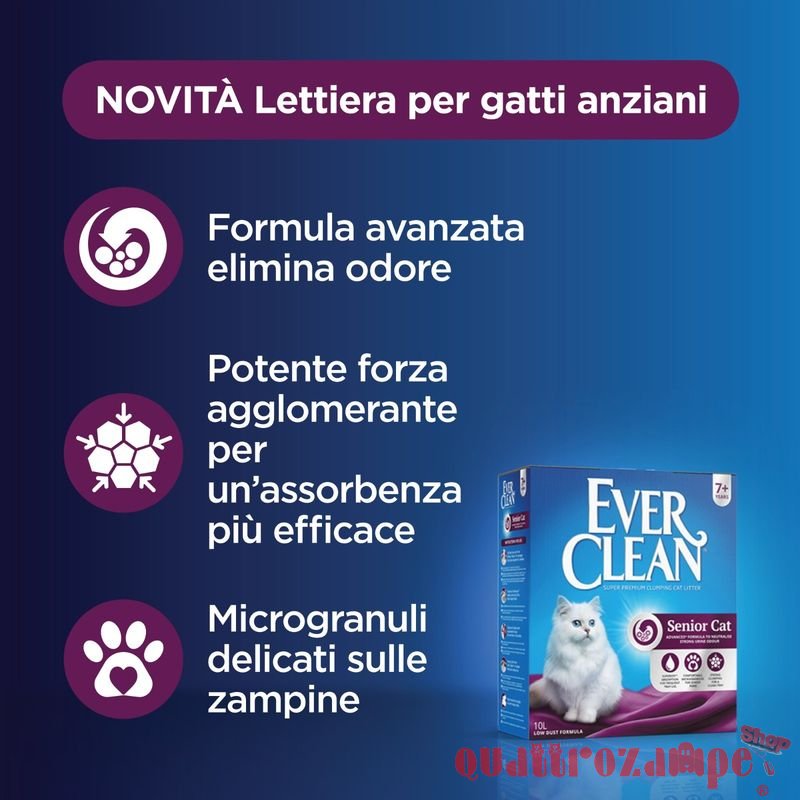 Lettiera Agglomerante Ever Clean Senior Per Gatti Anziani