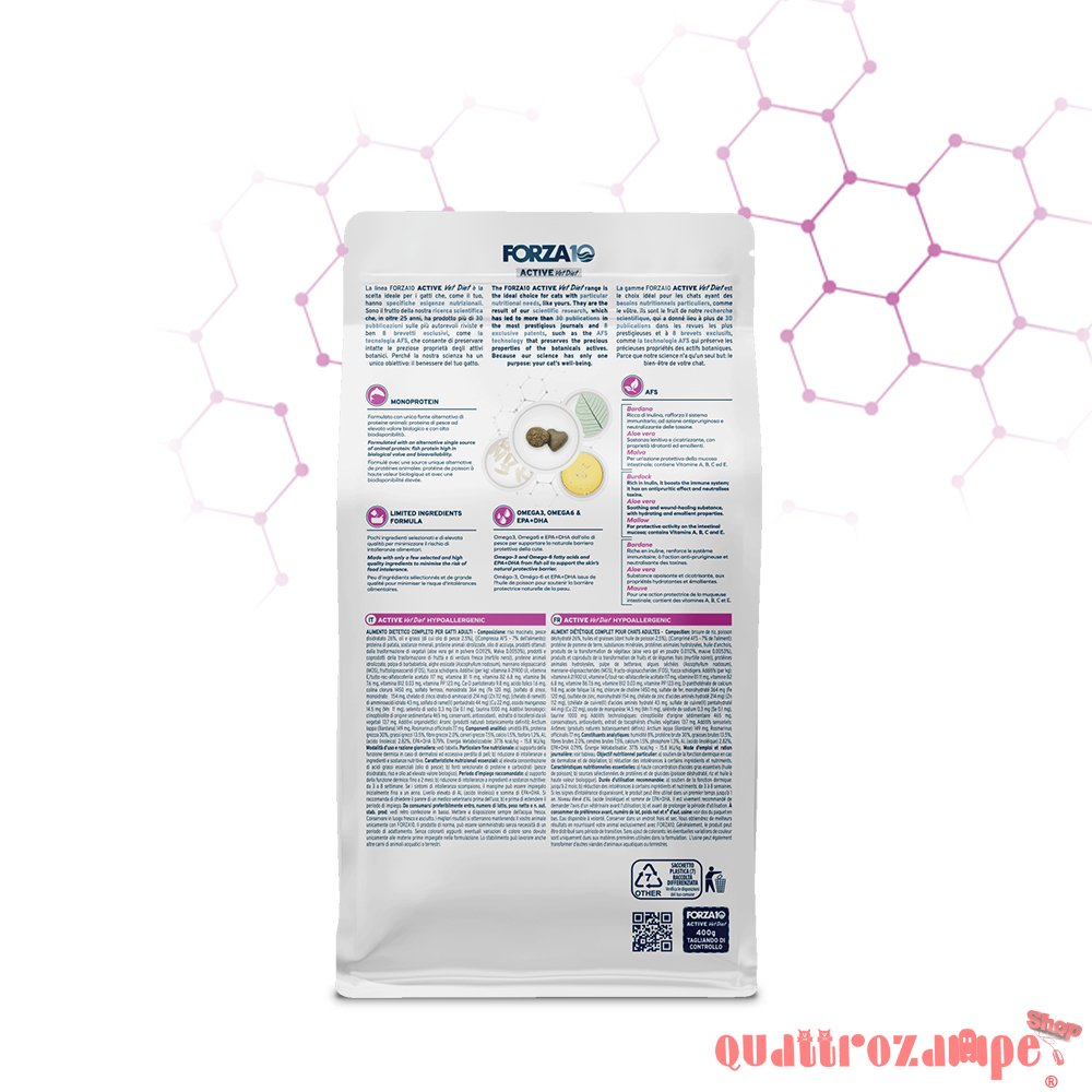 Forza 10 Active Vet Diet Hypoallergenic 1,5 kg Per Gatti